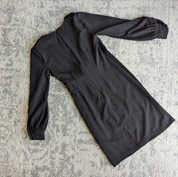 DKNY long sleeve twist knot black dress women's size 4 - Picture 2 of 4